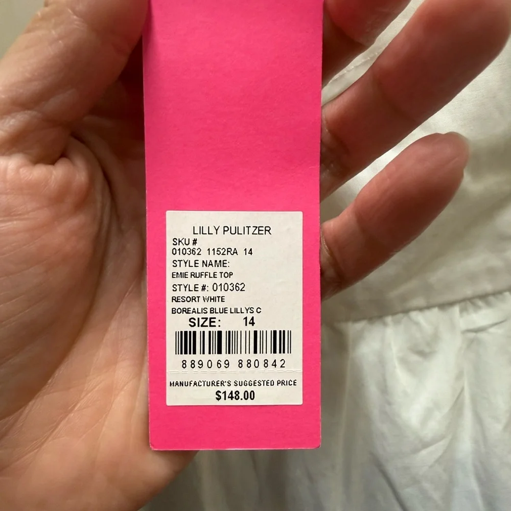 NWT Lilly Pulitzer Emie Ruffle Top Size 14 - Picture 5 of 5